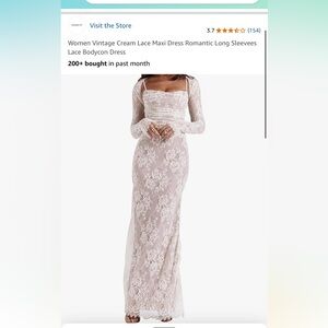 Elegant White Lace Long Sleeve Dress